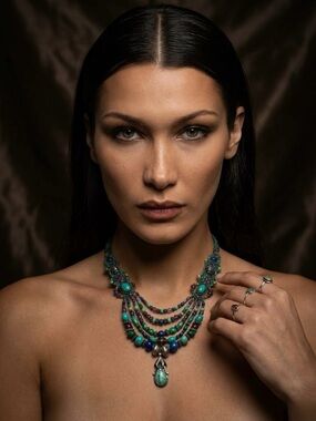 Bohemian Turquoise & Purple Multi-Strand Statement Necklace